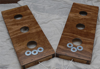 Stained Washers Toss Game - Three Hole Version
