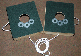 Carpeted Washers Toss Game - One Hole Version